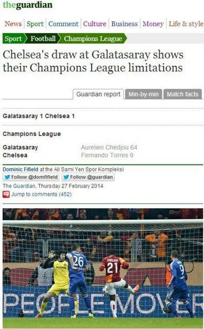 Galatasaray - Chelsea maçı dış basında