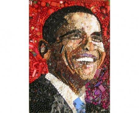 Yüzlerce düğme ve boncuktan bambaşka bir sanat