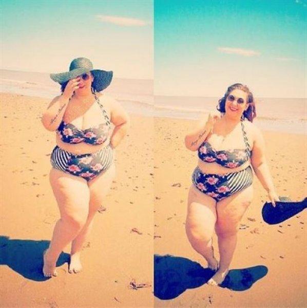 Kilolu kadınların "fatkini" çılgınlığı