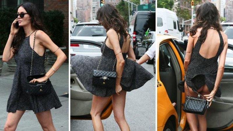 Ünlü model Nicole Trunfio rüzgarın azizliğine uğradı