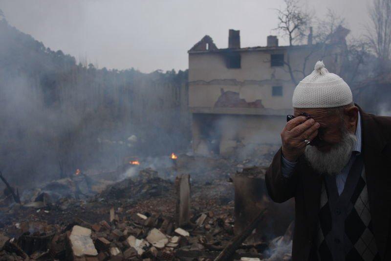 Çorum'da çıkan yangında 29 ev kül oldu