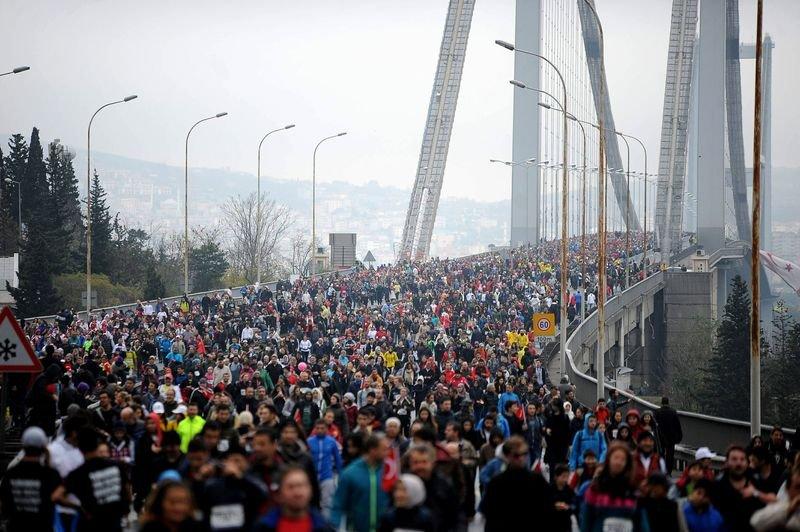 36. Vodafone İstanbul Maratonu'ndan ilginç kareler
