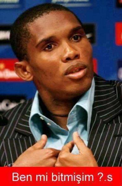 Eto'o bitmiş capsleri