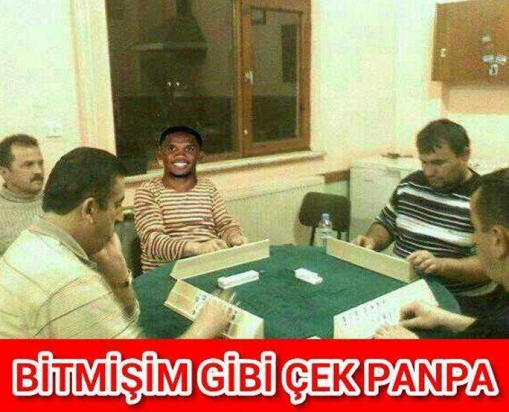 Eto'o bitmiş capsleri