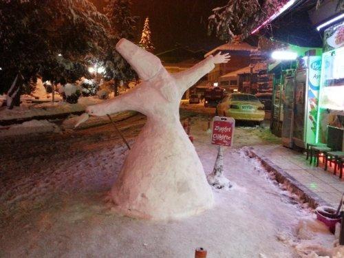 Yurttan kardan adam görüntüleri