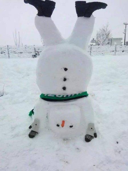 Yurttan kardan adam görüntüleri