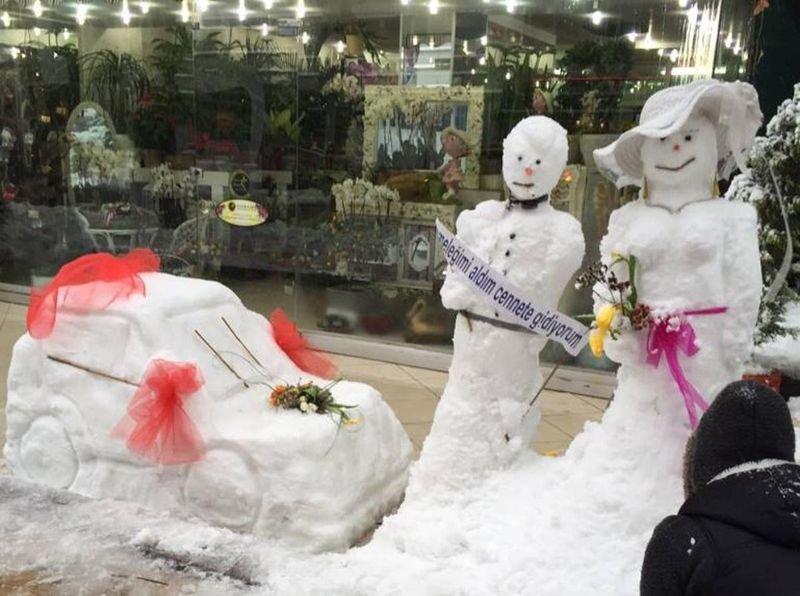 Yurttan kardan adam görüntüleri