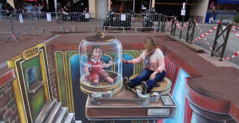 Sokakların çehresi 3 boyutlu resimlerle değişti