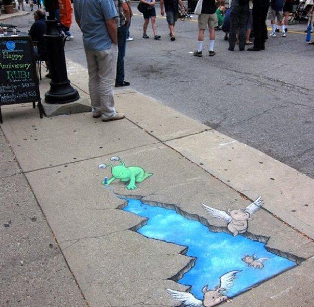 Sokakların çehresi 3 boyutlu resimlerle değişti