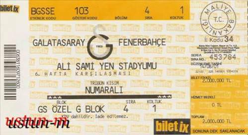 Nostaljik maç biletleri