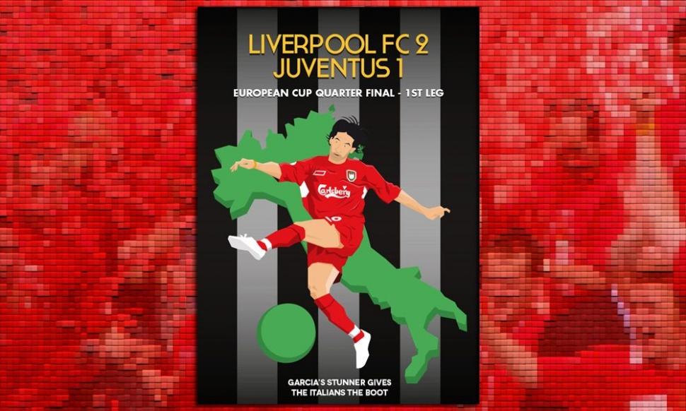 10. yıldönümünde Dave Will'in çizimleriyle Liverpool-Milan Şampiyonlar Ligi finali