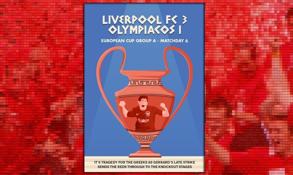 10. yıldönümünde Dave Will'in çizimleriyle Liverpool-Milan Şampiyonlar Ligi finali