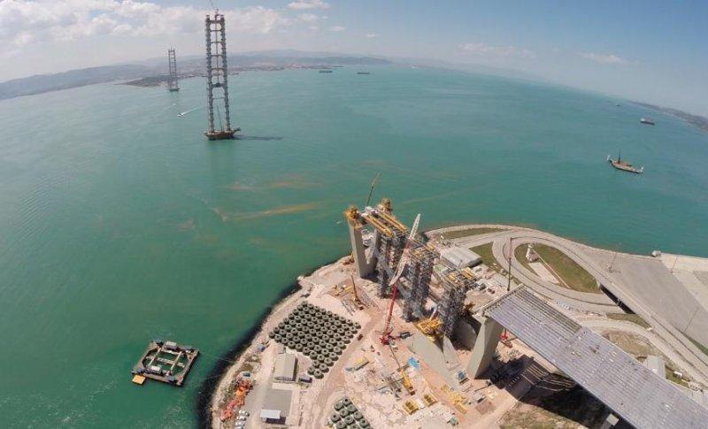 İzmit-Körfez Geçiş Köprüsü havadan görüntülendi