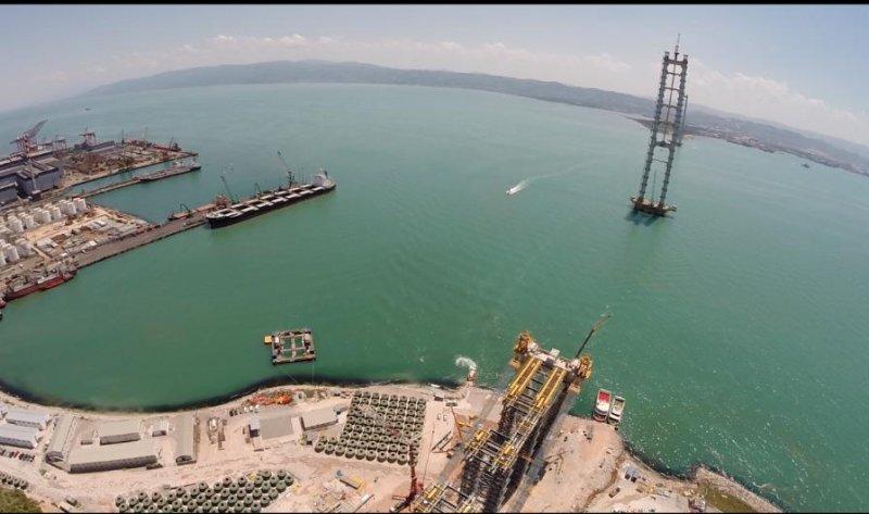 İzmit-Körfez Geçiş Köprüsü havadan görüntülendi