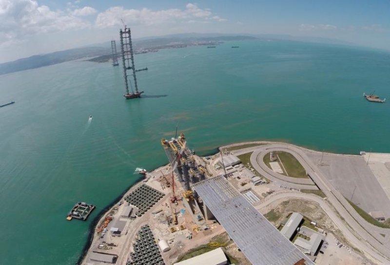 İzmit-Körfez Geçiş Köprüsü havadan görüntülendi