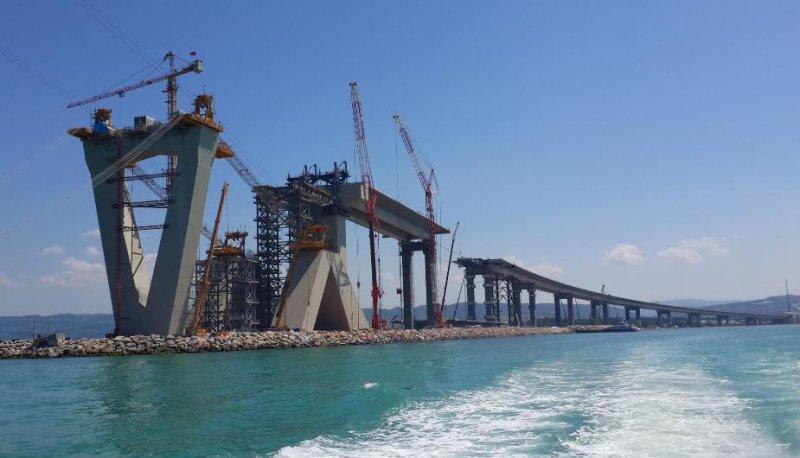 İzmit-Körfez Geçiş Köprüsü havadan görüntülendi