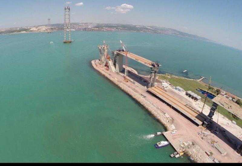 İzmit-Körfez Geçiş Köprüsü havadan görüntülendi