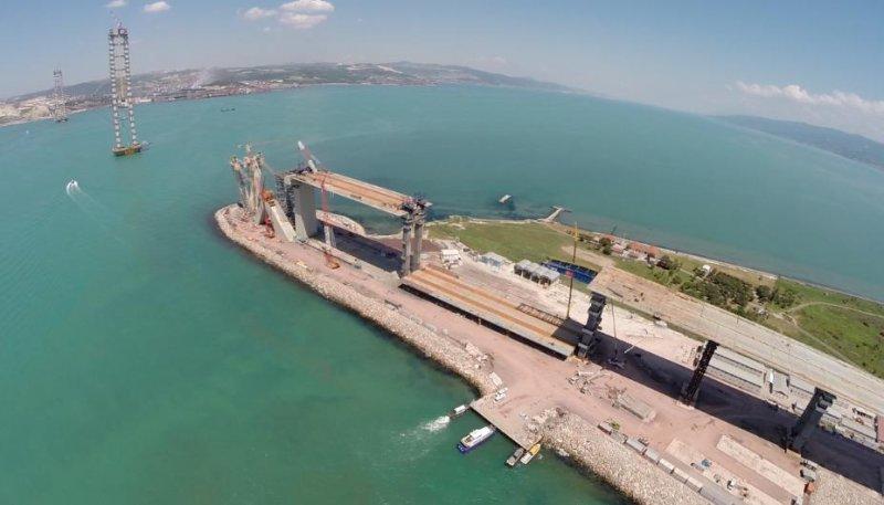 İzmit-Körfez Geçiş Köprüsü havadan görüntülendi