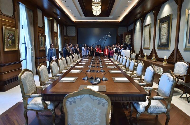 Cumhurbaşkanlığı Külliyesi muhabirlere gezdirildi