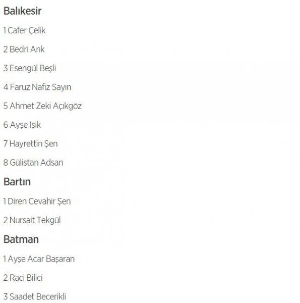 HDP'nin 1 Kasım milletvekili aday listesi