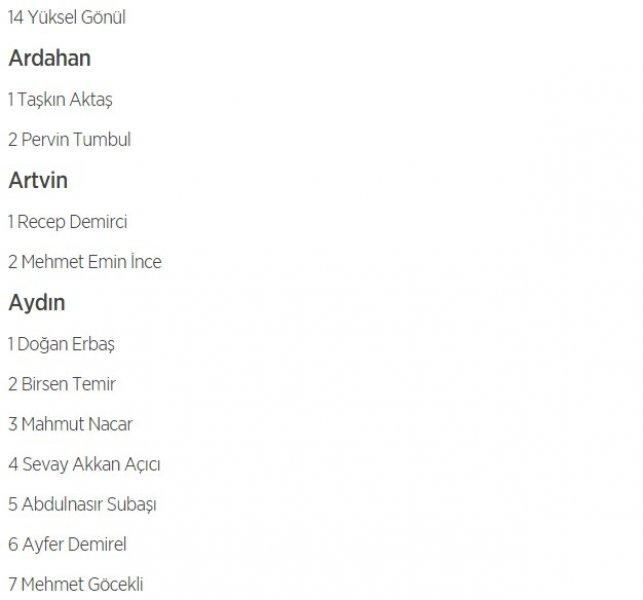 HDP'nin 1 Kasım milletvekili aday listesi