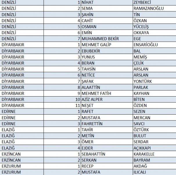 AK Parti'nin 1 Kasım milletvekili aday listesi