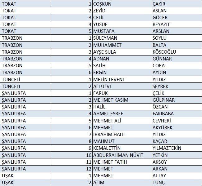 AK Parti'nin 1 Kasım milletvekili aday listesi