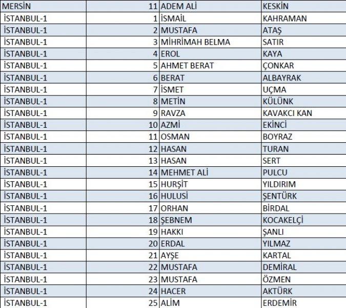 AK Parti'nin 1 Kasım milletvekili aday listesi