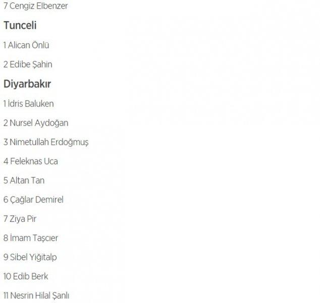 HDP'nin 1 Kasım milletvekili aday listesi