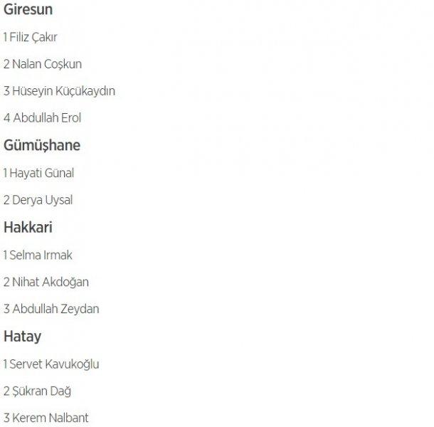 HDP'nin 1 Kasım milletvekili aday listesi