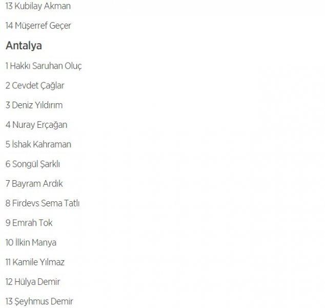 HDP'nin 1 Kasım milletvekili aday listesi