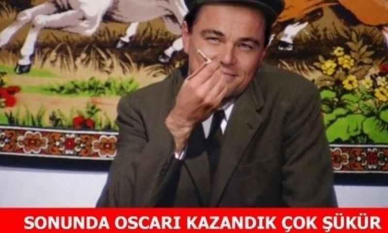 Oscar'ı kazanan Leonardo DiCaprio capsleri