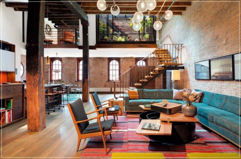 Küçük evler için loft tarzı dekorasyonlar