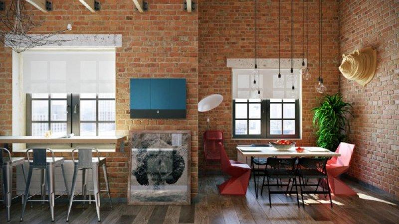 Küçük evler için loft tarzı dekorasyonlar