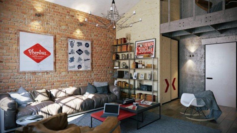Küçük evler için loft tarzı dekorasyonlar
