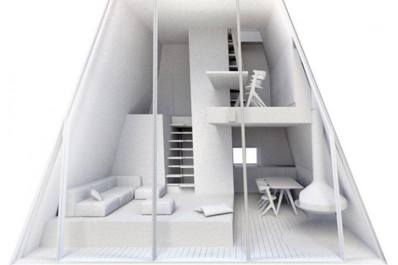 Piramit şeklindeki harika kulübe