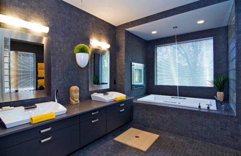 Dekorasyonda siyah banyo modelleri