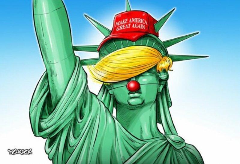 Donald Trump'a komik karikatürler 