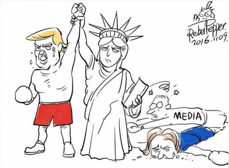 Donald Trump'a komik karikatürler 