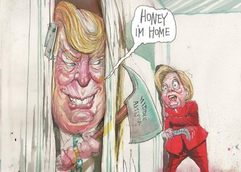 Donald Trump'a komik karikatürler 