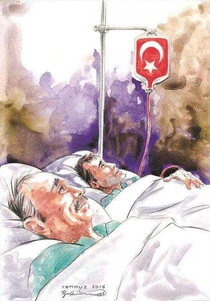 İranlı sanatçıdan muhteşem 15 Temmuz çizimleri