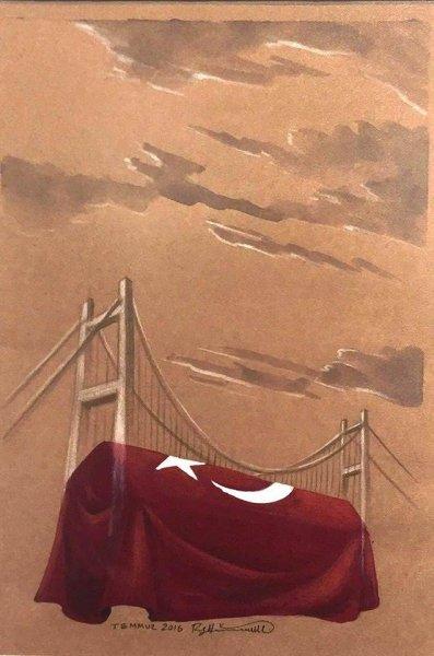 İranlı sanatçıdan muhteşem 15 Temmuz çizimleri