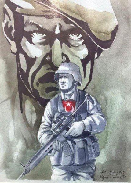 İranlı sanatçıdan muhteşem 15 Temmuz çizimleri