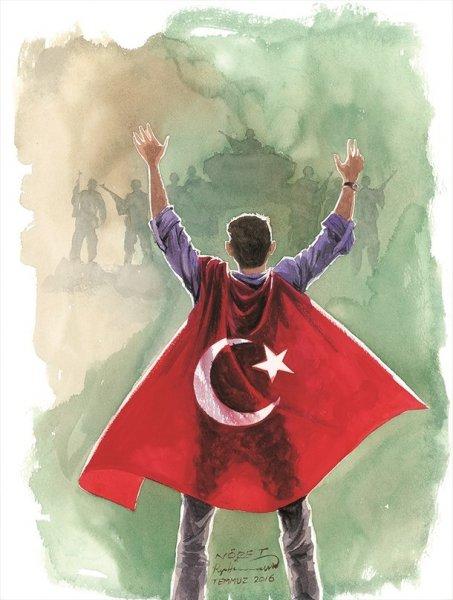 İranlı sanatçıdan muhteşem 15 Temmuz çizimleri