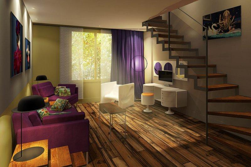 Renkli oda dekorasyonu