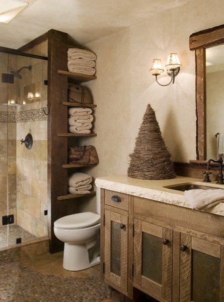 Banyo dekorasyonunda doğal taş esintisi