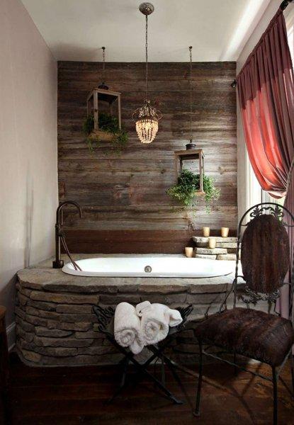 Banyo dekorasyonunda doğal taş esintisi