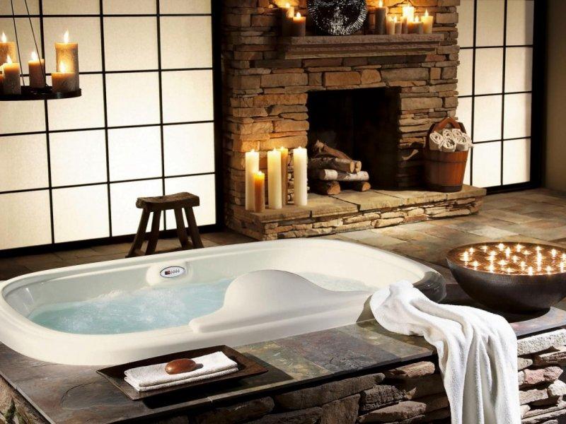 Banyo dekorasyonunda doğal taş esintisi