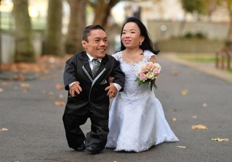 Dünyanın  en kısa boylu çifti Guinnes listesinde 