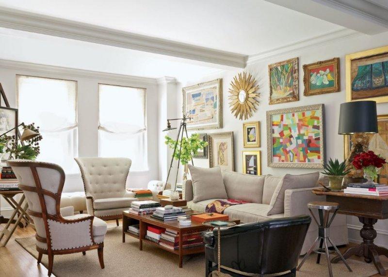 Oturma odalarında duvar dekorasyonu